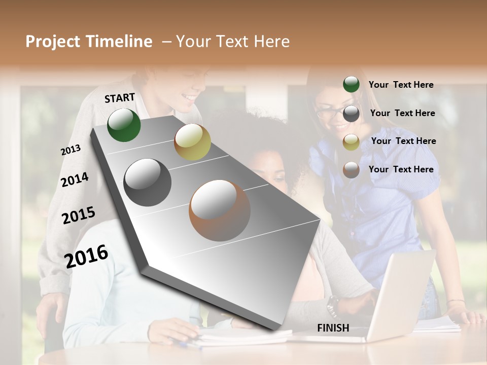 Books People Desk PowerPoint Template