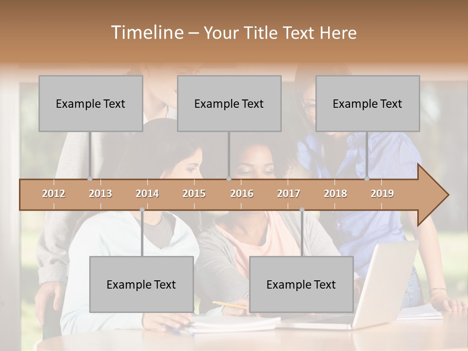 Books People Desk PowerPoint Template