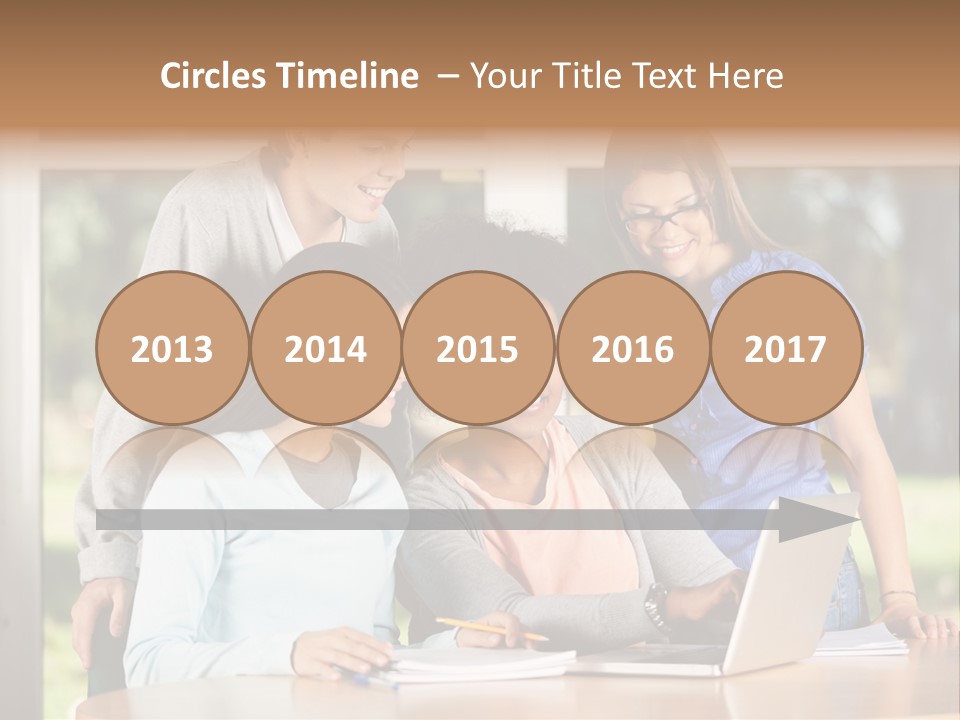 Books People Desk PowerPoint Template