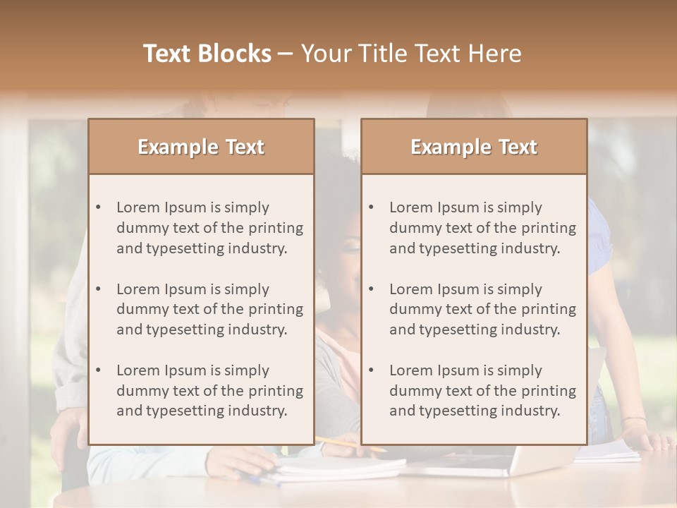 Books People Desk PowerPoint Template
