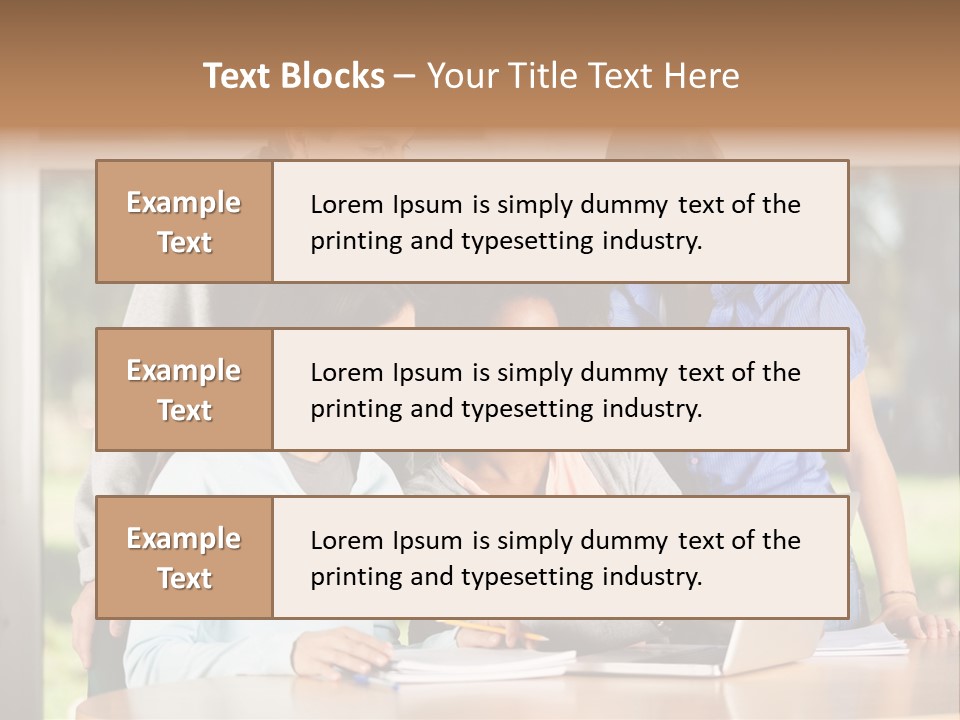 Books People Desk PowerPoint Template