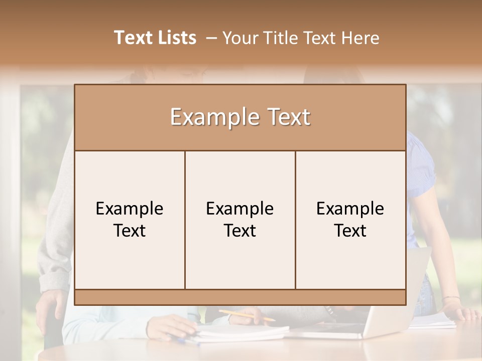 Books People Desk PowerPoint Template