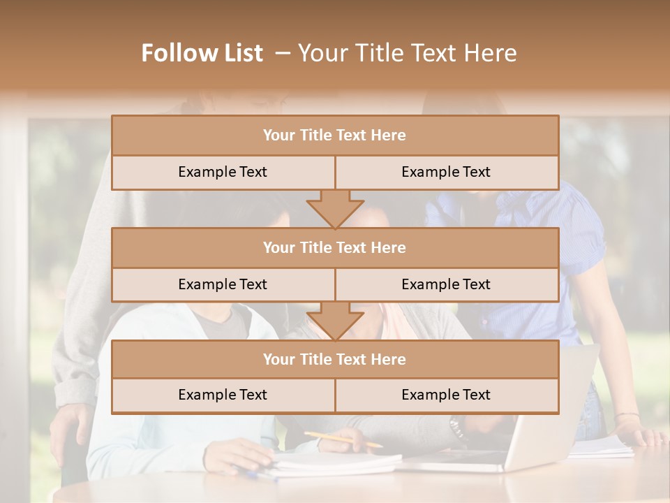 Books People Desk PowerPoint Template
