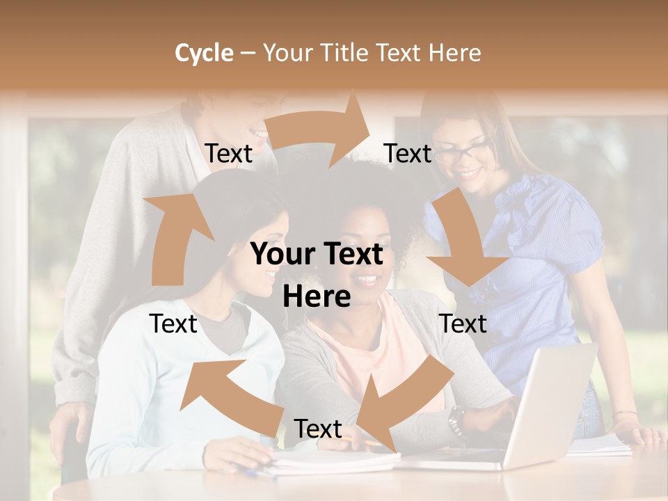 Books People Desk PowerPoint Template