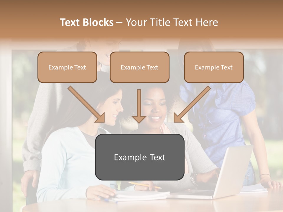 Books People Desk PowerPoint Template