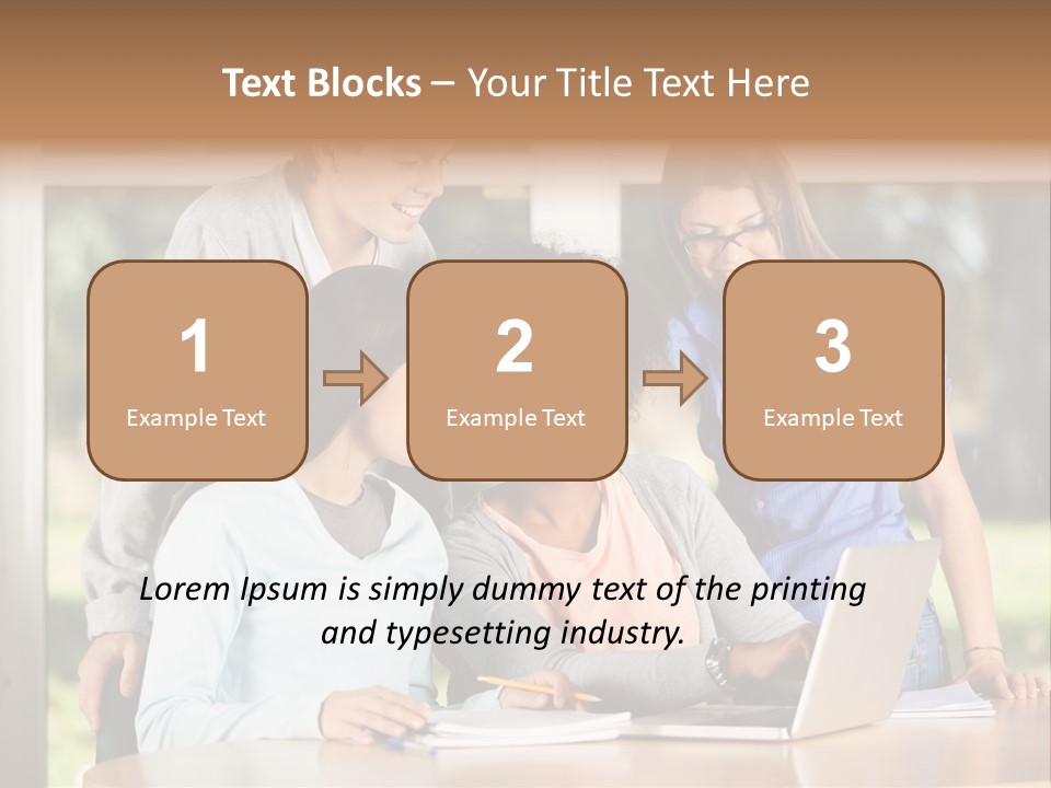 Books People Desk PowerPoint Template