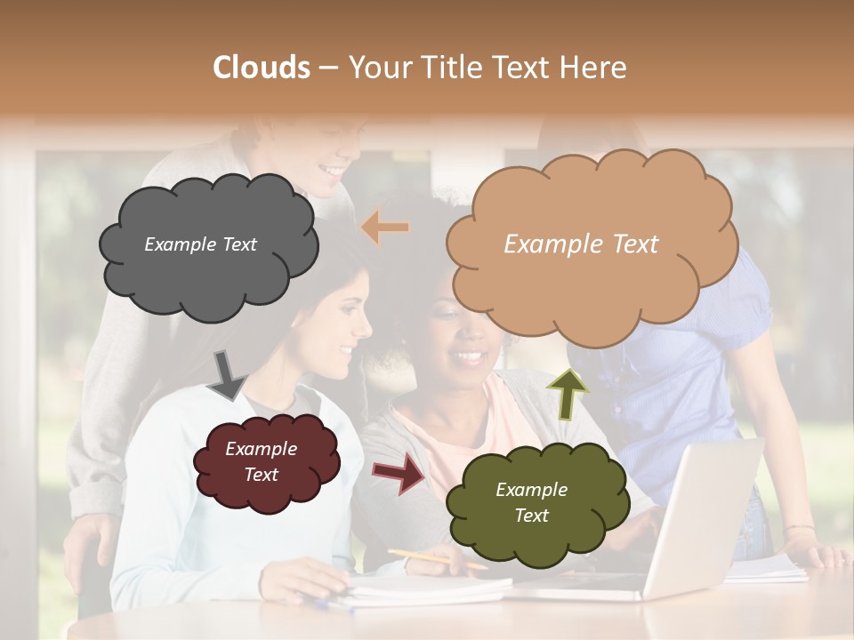 Books People Desk PowerPoint Template