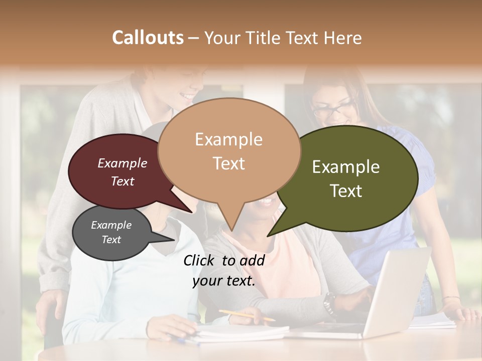 Books People Desk PowerPoint Template