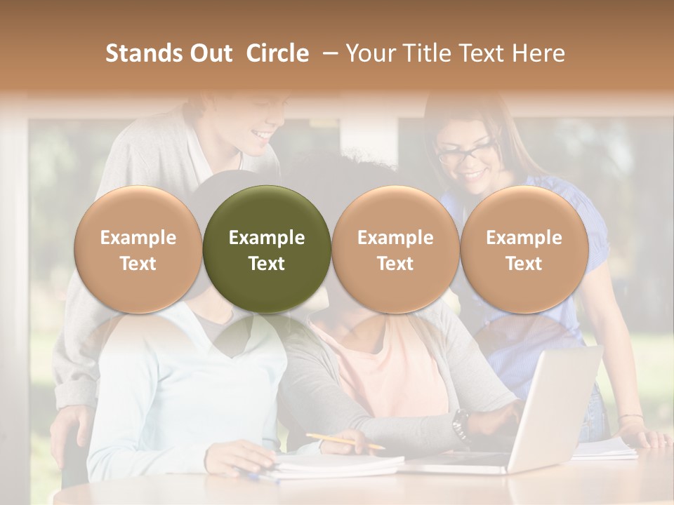 Books People Desk PowerPoint Template