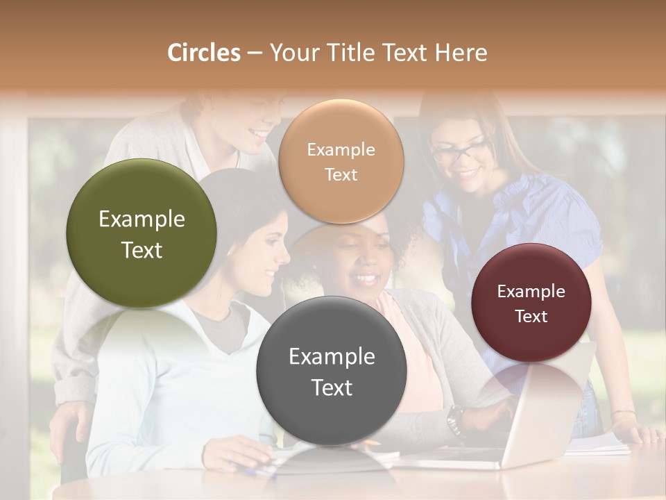 Books People Desk PowerPoint Template