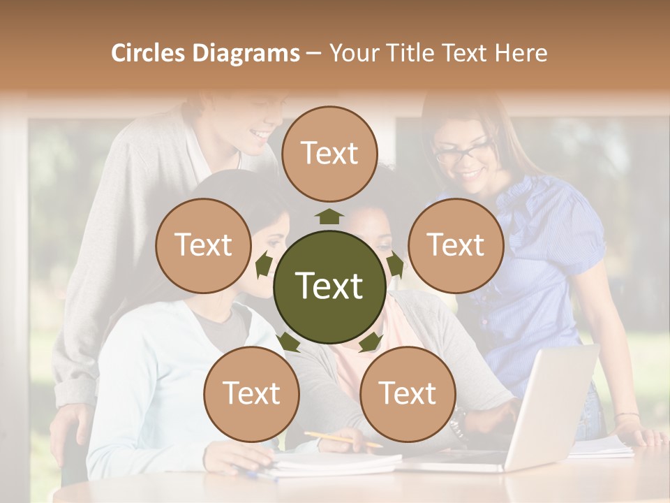 Books People Desk PowerPoint Template