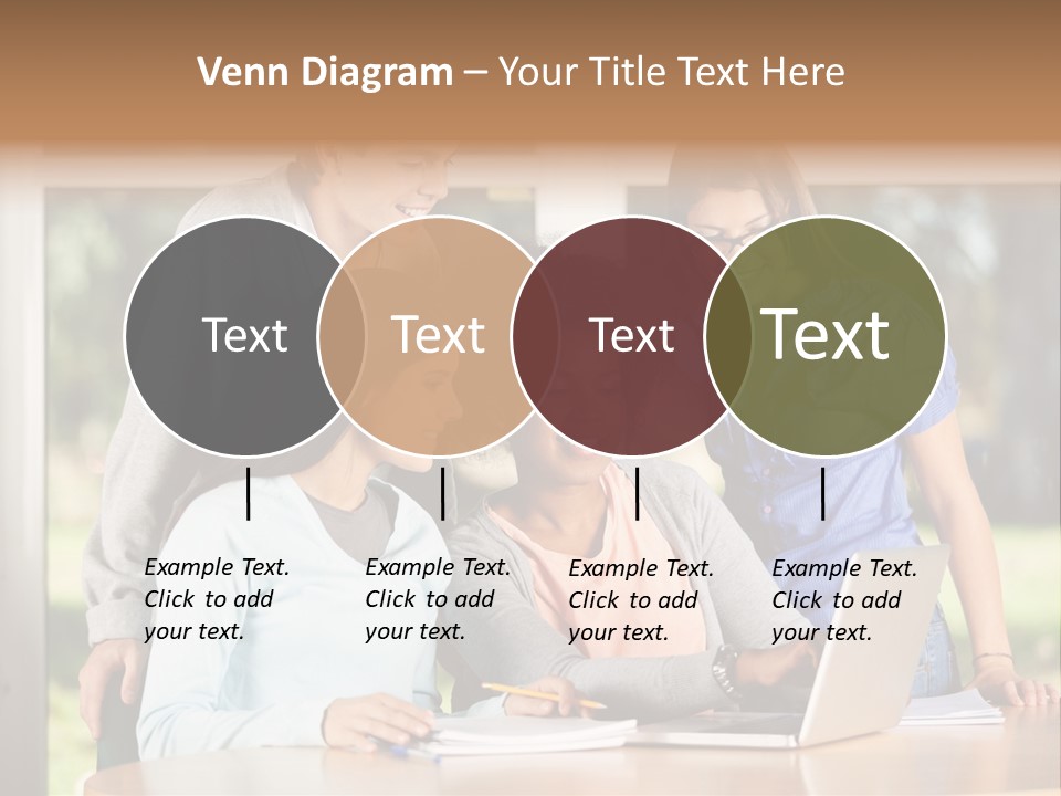 Books People Desk PowerPoint Template