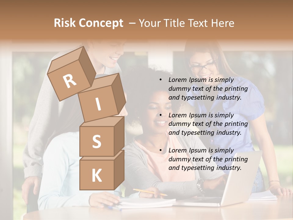 Books People Desk PowerPoint Template