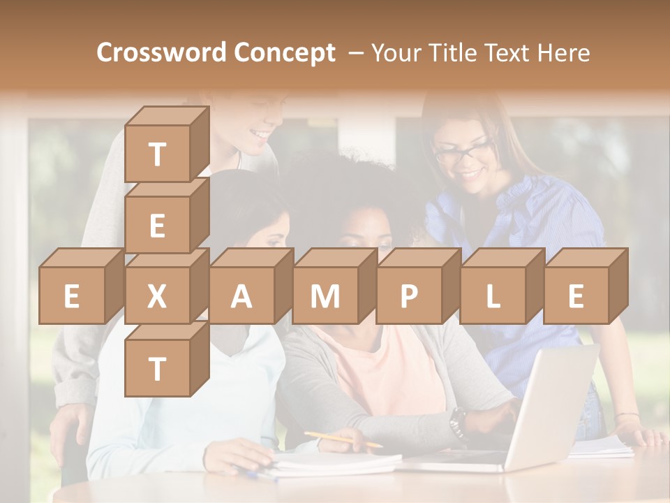 Books People Desk PowerPoint Template