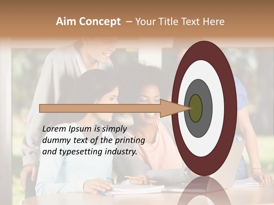 Books People Desk PowerPoint Template