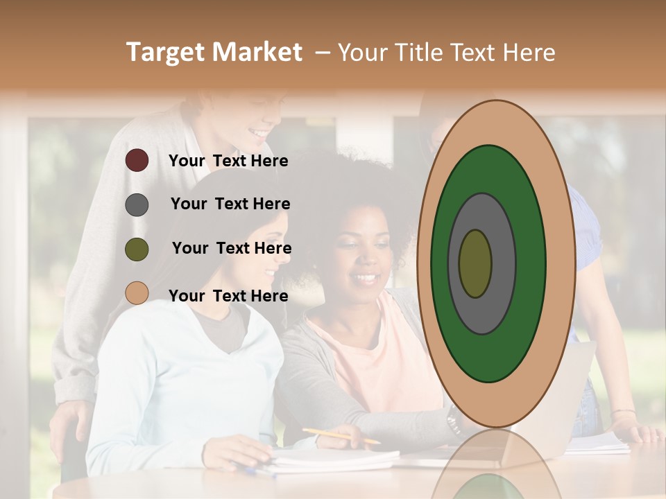 Books People Desk PowerPoint Template