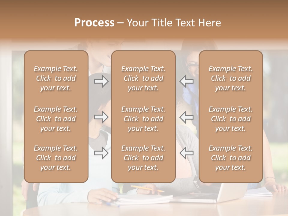 Books People Desk PowerPoint Template