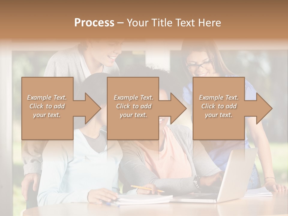 Books People Desk PowerPoint Template