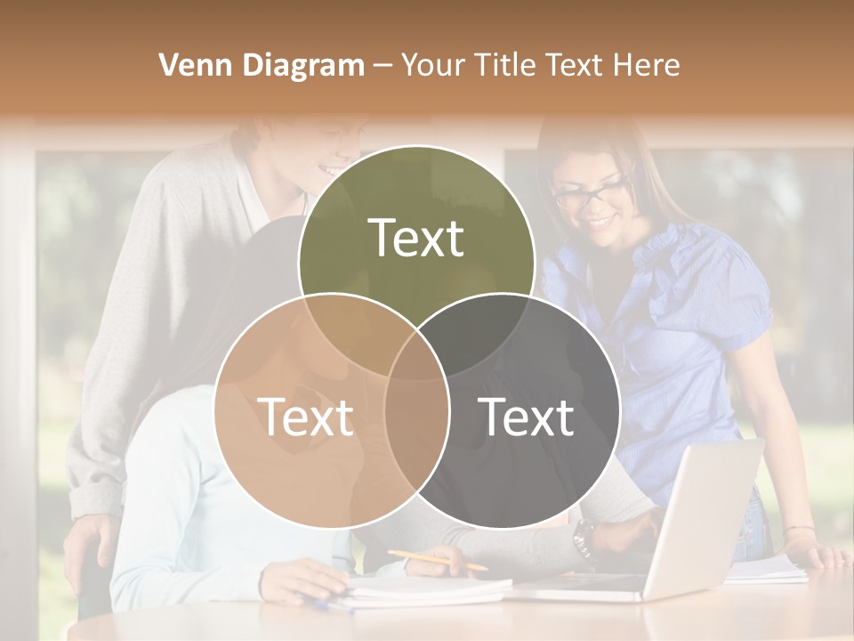 Books People Desk PowerPoint Template