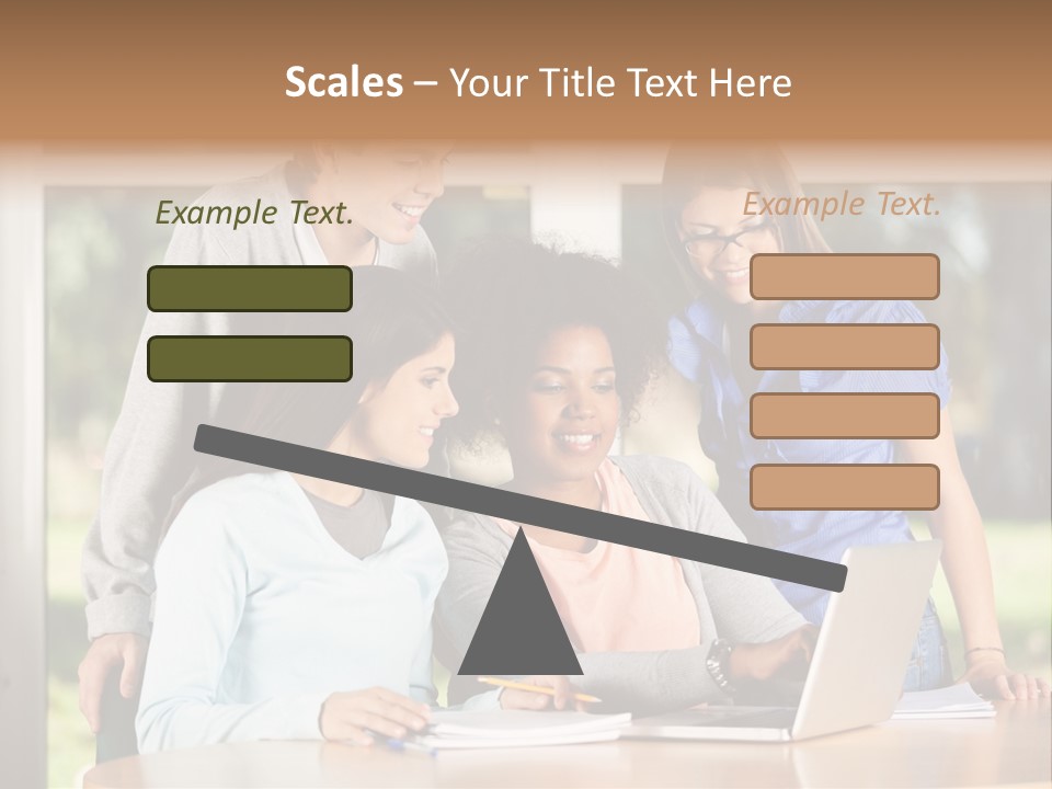 Books People Desk PowerPoint Template