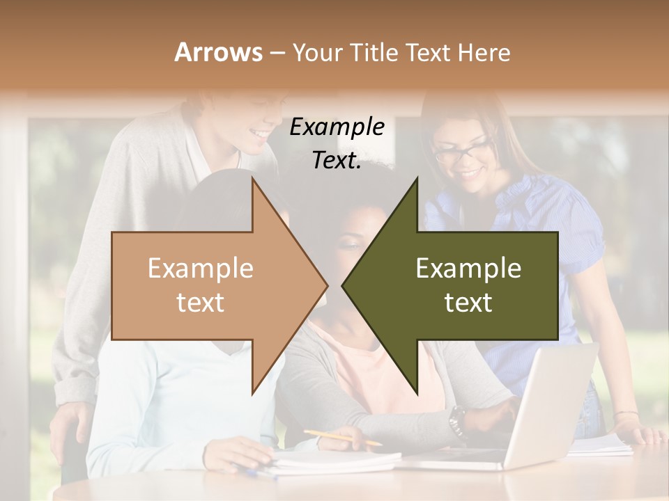 Books People Desk PowerPoint Template