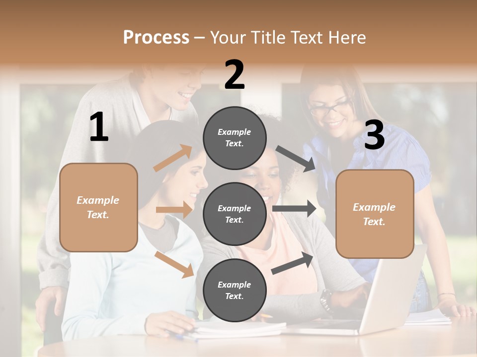 Books People Desk PowerPoint Template