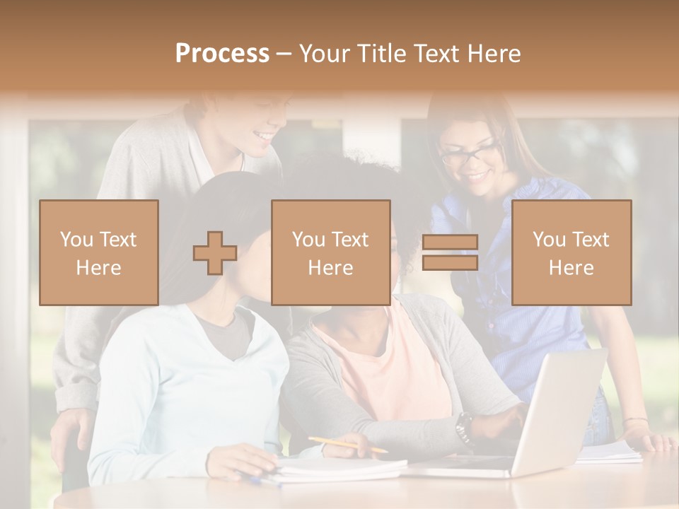 Books People Desk PowerPoint Template
