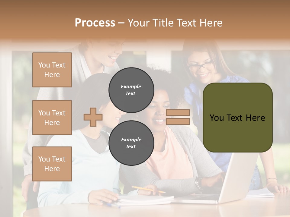 Books People Desk PowerPoint Template