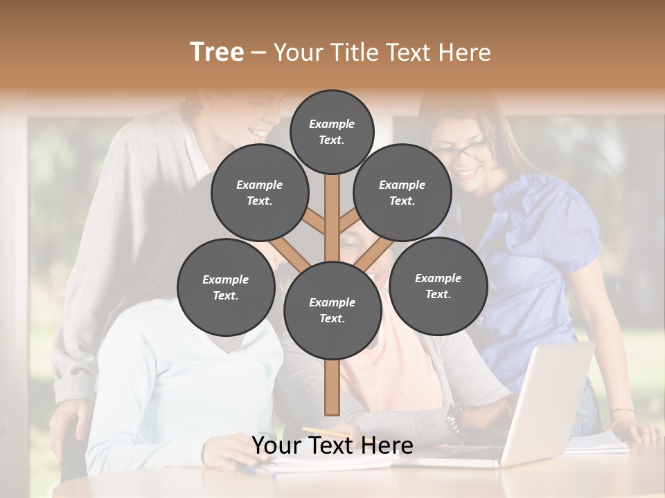 Books People Desk PowerPoint Template