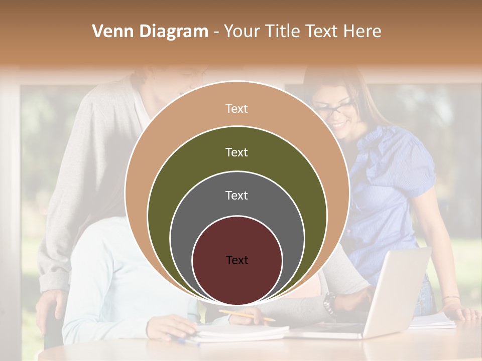 Books People Desk PowerPoint Template