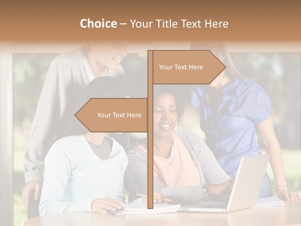 Books People Desk PowerPoint Template