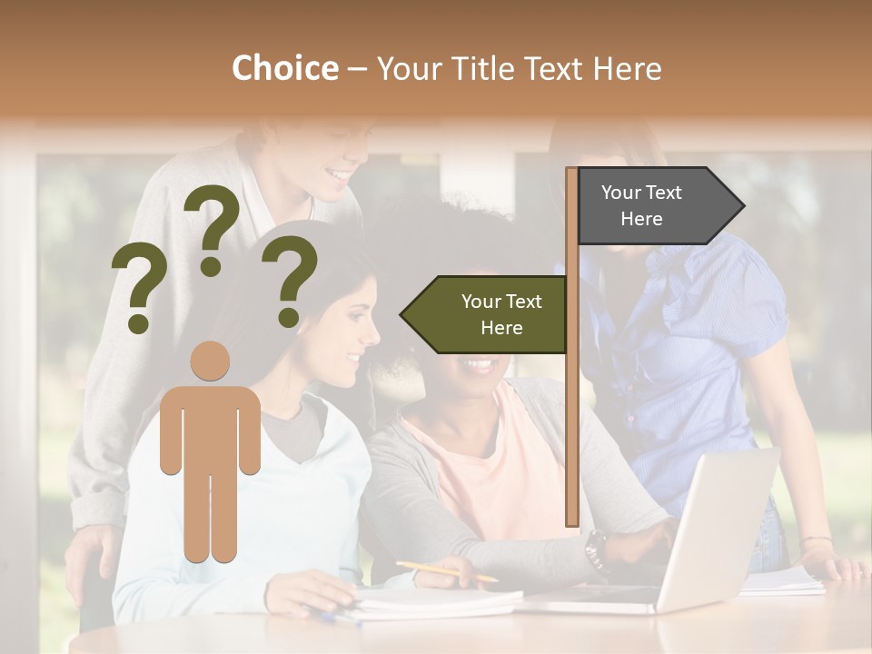 Books People Desk PowerPoint Template