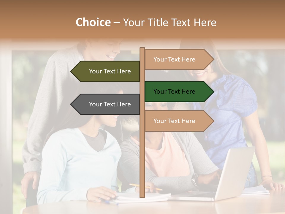 Books People Desk PowerPoint Template