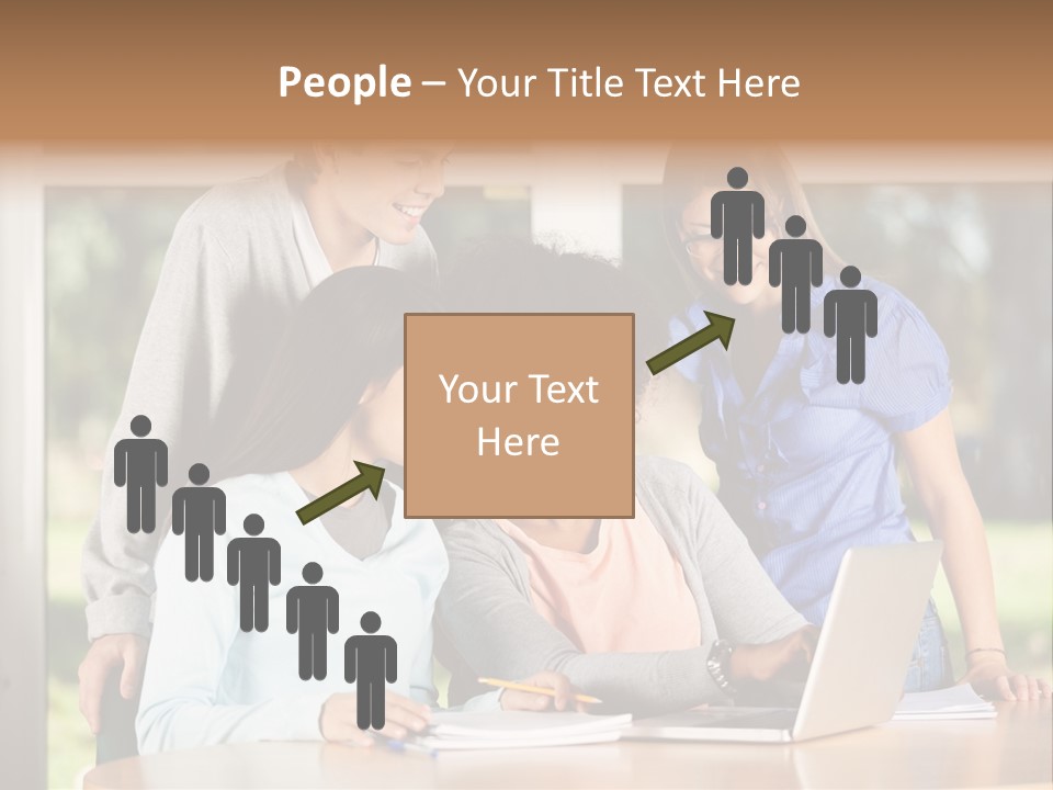 Books People Desk PowerPoint Template