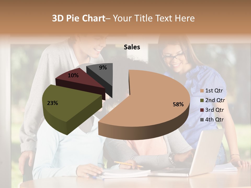 Books People Desk PowerPoint Template