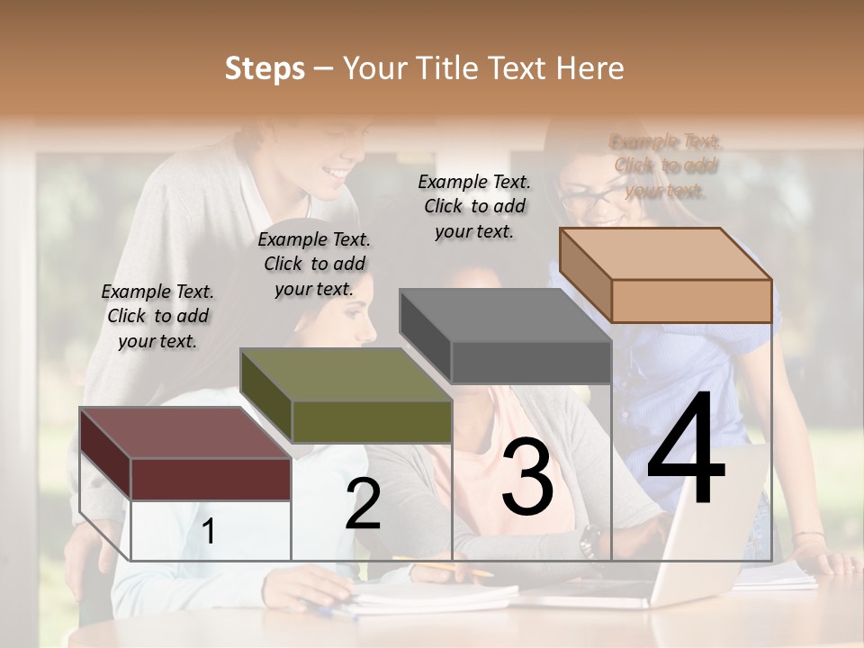 Books People Desk PowerPoint Template