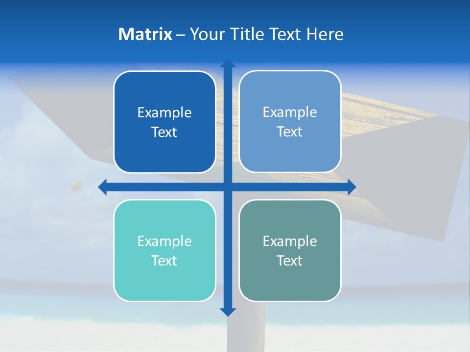 A Wooden Arrow Sign On A Beach With The Ocean In The Background PowerPoint Template