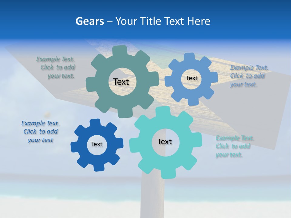 A Wooden Arrow Sign On A Beach With The Ocean In The Background PowerPoint Template