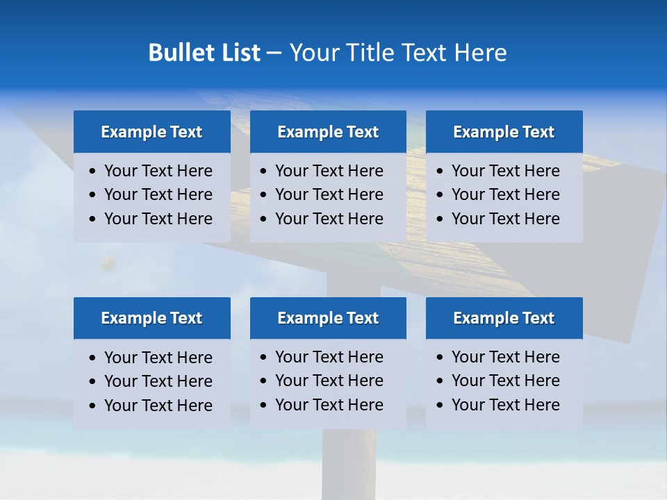 A Wooden Arrow Sign On A Beach With The Ocean In The Background PowerPoint Template