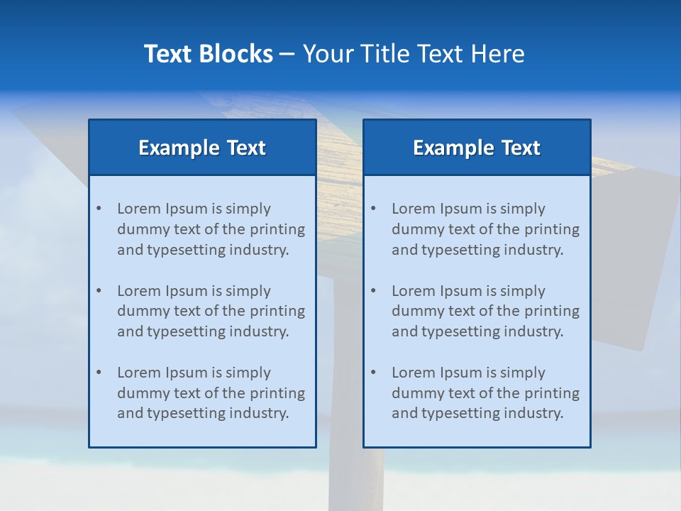 A Wooden Arrow Sign On A Beach With The Ocean In The Background PowerPoint Template