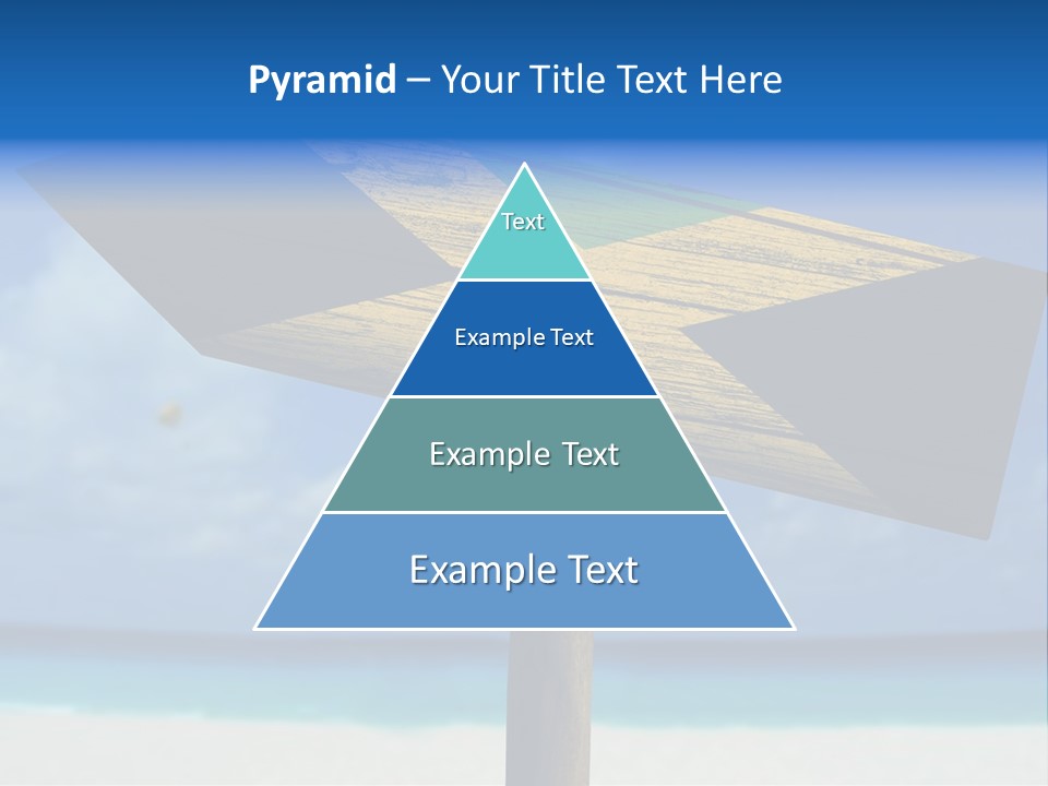 A Wooden Arrow Sign On A Beach With The Ocean In The Background PowerPoint Template