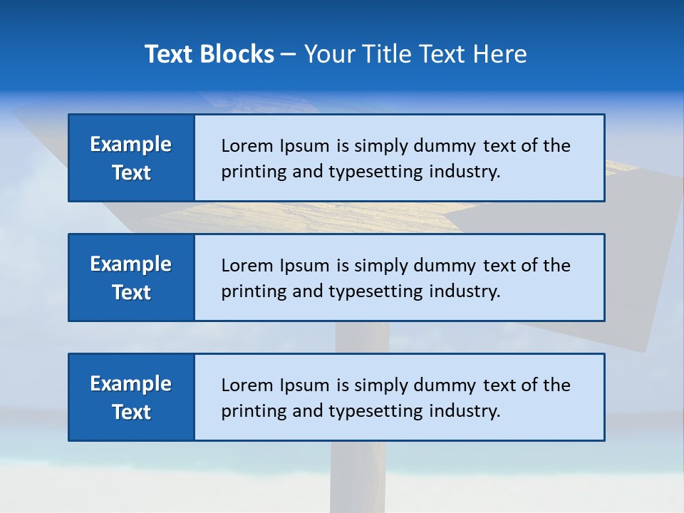 A Wooden Arrow Sign On A Beach With The Ocean In The Background PowerPoint Template