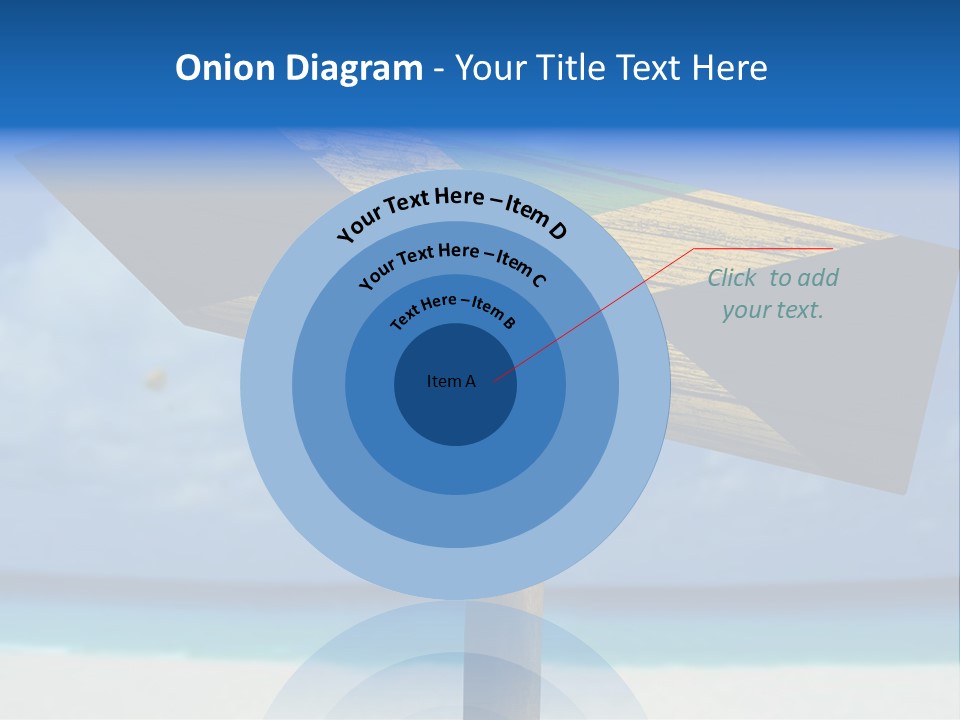 A Wooden Arrow Sign On A Beach With The Ocean In The Background PowerPoint Template