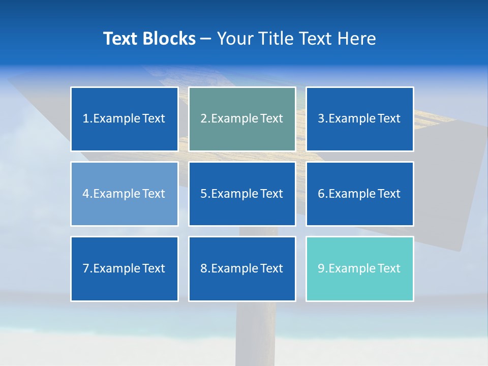 A Wooden Arrow Sign On A Beach With The Ocean In The Background PowerPoint Template