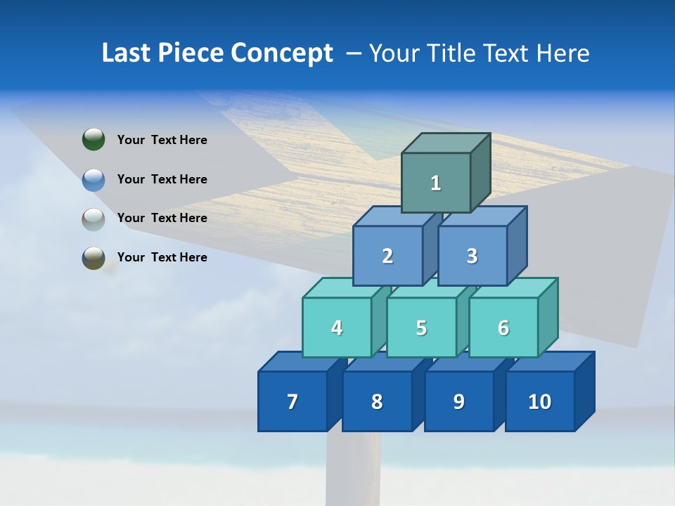 A Wooden Arrow Sign On A Beach With The Ocean In The Background PowerPoint Template