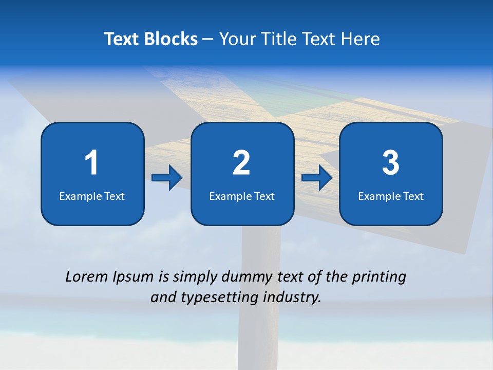 A Wooden Arrow Sign On A Beach With The Ocean In The Background PowerPoint Template