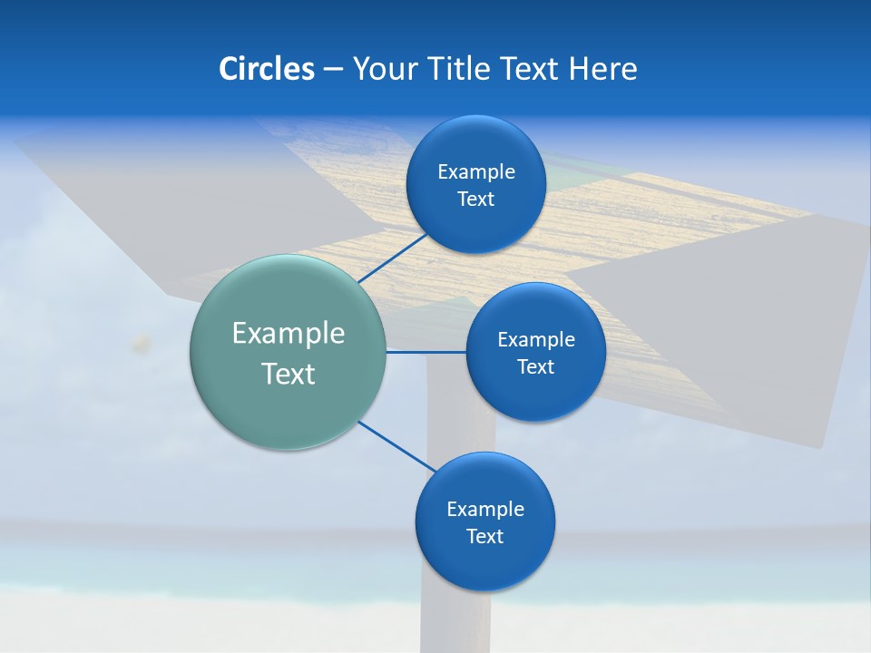 A Wooden Arrow Sign On A Beach With The Ocean In The Background PowerPoint Template