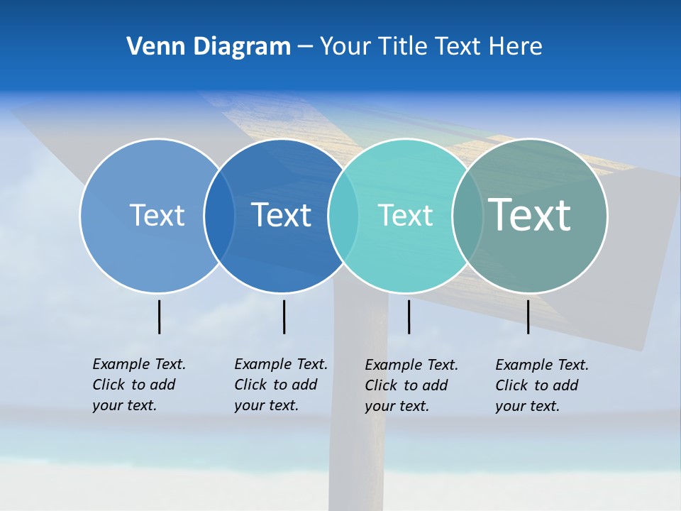 A Wooden Arrow Sign On A Beach With The Ocean In The Background PowerPoint Template