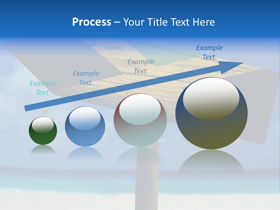 A Wooden Arrow Sign On A Beach With The Ocean In The Background PowerPoint Template