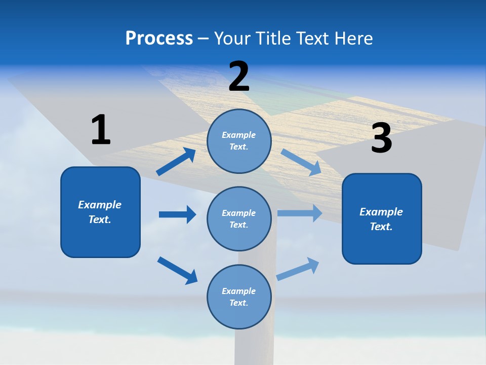 A Wooden Arrow Sign On A Beach With The Ocean In The Background PowerPoint Template